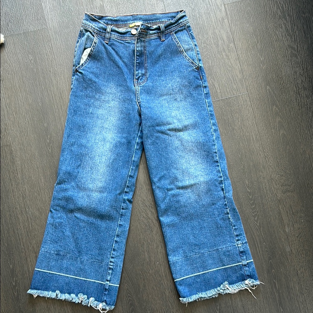 Gianni Bini Blue Flare Wide Leg Jeans